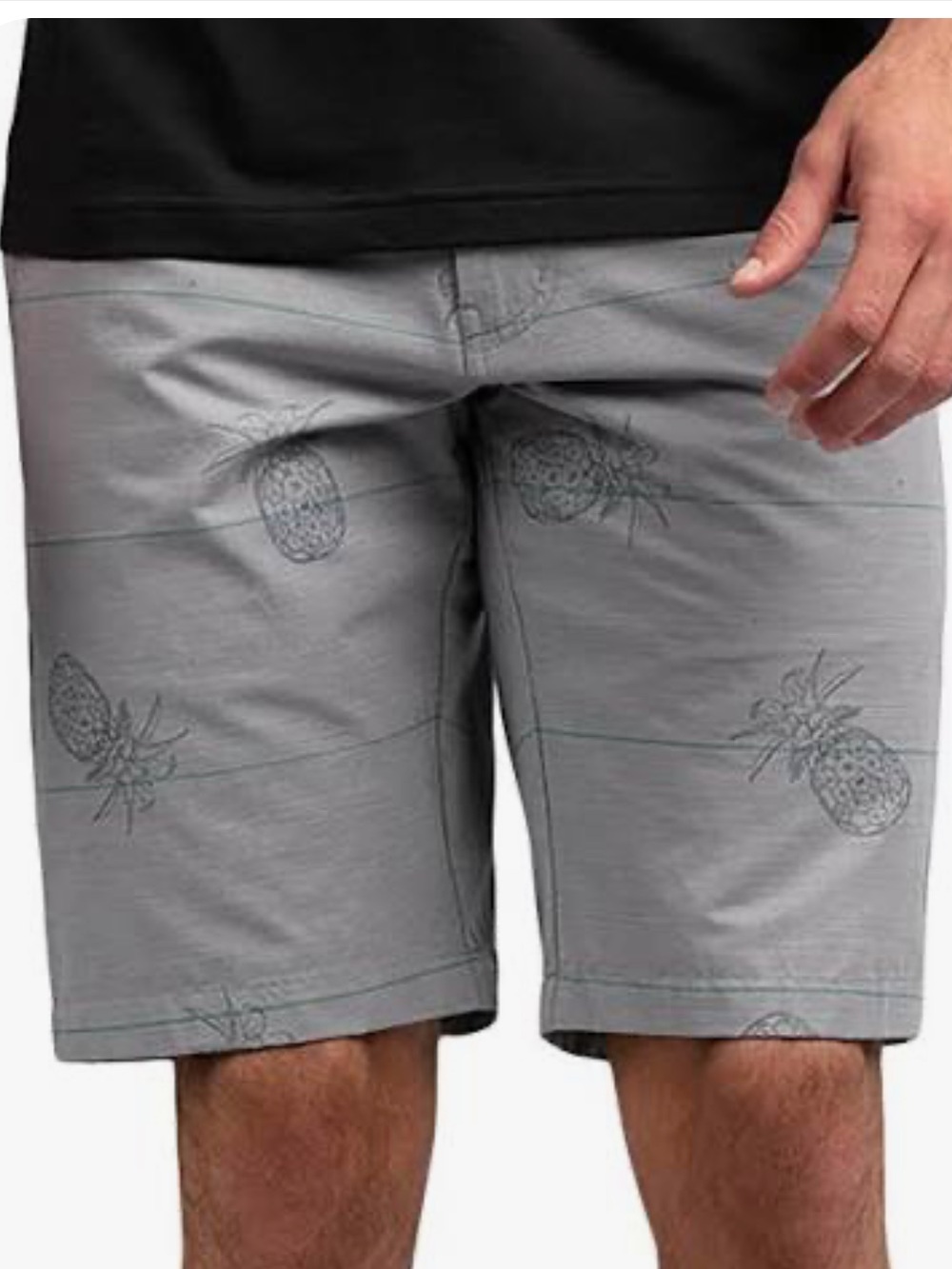 Travis Mathew Cohen Puneapple Print Grey Golf Shorts Men's Size 34